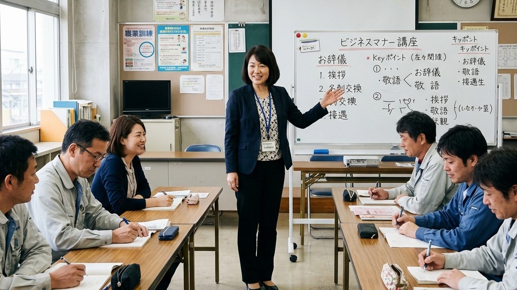 岡山県の職業訓練・教室での授業風景